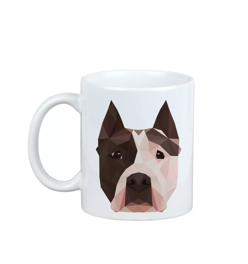 American Staffordshire Terrier, Amstaff - Becher mit einem Bild und dem Schriftzug geometrischer Hund Art-Dog