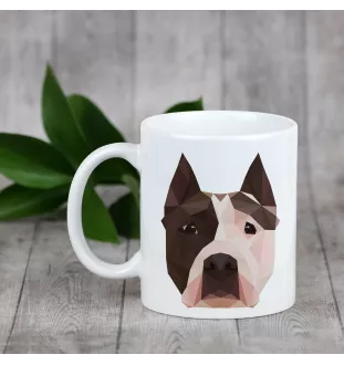 American Staffordshire Terrier, Amstaff - Becher mit einem Bild und dem Schriftzug geometrischer Hund Art-Dog