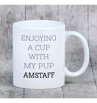 American Staffordshire Terrier, Amstaff, Am staff, Staff - tasse avec une photo et un motif de chien géométrique Art-Dog