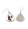 American Staffordshire Terrier, Amstaff, Am staff, Staff - boucles d'oreilles avec une photo et un motif de chien géométrique Art-Dog