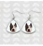 American Staffordshire Terrier, Amstaff, Am staff, Staff - boucles d'oreilles avec une photo et un motif de chien géométrique Art-Dog