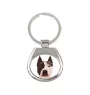 American Staffordshire Terrier, Amstaff - geometric keychain with a photo and the inscription Art-Dog
