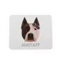 American Staffordshire Terrier, Amstaff - geometrisches Mauspad mit Bild und Aufschrift von Art-Dog