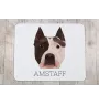 American Staffordshire Terrier, Amstaff, Am staff, Staff - tapis de souris géométrique avec photo et inscription Art-Dog