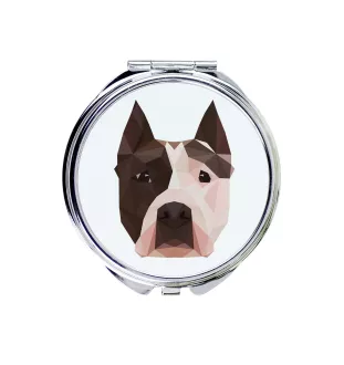 American Staffordshire Terrier, Amstaff, Am staff, Staff - miroir avec une image et un motif géométrique de la marque Art-Dog