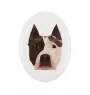 American Staffordshire Terrier, Amstaff - Fliese mit geometrischem Bild und Schriftzug der Marke Art-Dog
