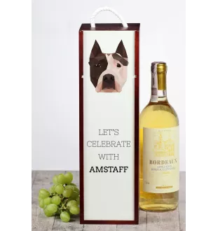 Amerykański Staffordshire terrier pudełko na wino geometryczne Art-Dog