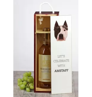 American Staffordshire Terrier, Amstaff - geometric box with a picture and inscription for wine by Art-Dog