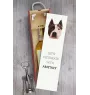 American Staffordshire Terrier, Amstaff, Am staff, Staff - une boîte géométrique avec une photo et un texte pour le vin de la marque Art-Dog