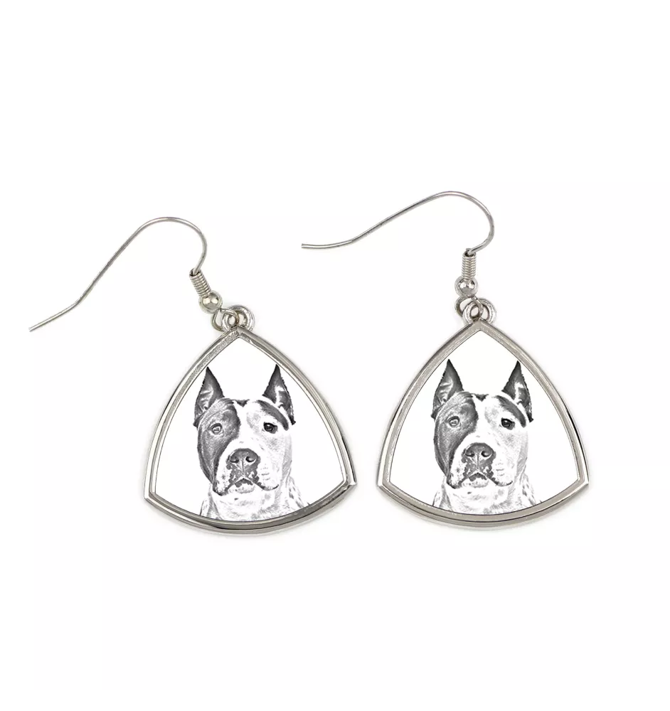 American Staffordshire Terrier, Amstaff - Hund Ohrringe, hängende Ohrringe mit Bild, personalisierter Schmuck mit dem Aufdruck der Marke Art-Dog