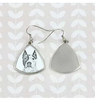 American Staffordshire Terrier, Amstaff, Am staff, Staff - boucles d'oreilles avec chien, boucles d'oreilles pendantes avec photo, bijoux personnalisés avec impression de la marque Art-Dog
