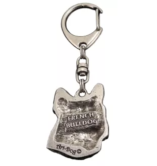 French Bulldog, Frenchie II - Silver-plated key ring with dog, handbag decoration, backpack pendant by Art-Dog brand