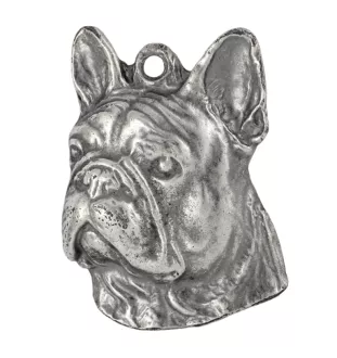 Bouledogue français II - Porte-clés argenté avec chien, décoration de sac à main, pendentif de sac à dos par la marque Art-Dog