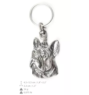 Französische Bulldogge II - Versilberte Hund Anhänger, Handtasche Dekoration, Rucksack-Anhänger von Art-Dog Marke