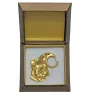 French Bulldog, Frenchie I - Gilded key ring with dog in gift box, handbag decoration, luxury accessory by Art-Dog brand