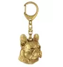 Französische Bulldogge I - Vergoldeter Schlüsselanhänger mit Hund in Geschenkbox, Handtaschen-Dekoration, Luxus-Accessoire der Marke Art-Dog