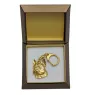 French Bulldog, Frenchie II - Gilded key ring with dog in gift box, handbag decoration, luxury accessory by Art-Dog brand