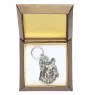 Französische Bulldogge I - Versilberter Anhänger mit einem Hund in einer dekorativen Box, Handtaschenschmuck, Rucksackanhänger der Marke Art-Dog