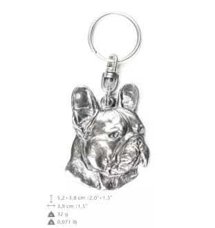 French Bulldog, Frenchie I - Silver-plated pendant with a dog in a decorative box, handbag decoration, backpack pendant by Art-Dog brand