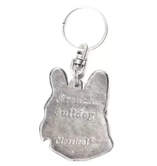 Bouledogue français I - Pendentif argenté avec un chien dans une boîte décorative, décoration de sac à main, pendentif de sac à dos par la marque Art-Dog