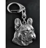 Französische Bulldogge I - Versilberter Schlüsselanhänger mit Hund in einer Geschenkbox, Handtaschenschmuck, Rucksackanhänger der Marke Art-Dog