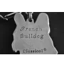 Bouledogue français I - Porte-clés argenté avec un chien dans une boîte cadeau, décoration de sac à main, pendentif de sac à dos par la marque Art-Dog
