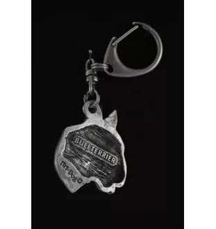Bull Terrier, Bully II - Silver-plated key ring with dog, handbag decoration, backpack pendant by Art-Dog brand