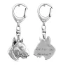 Bull Terrier, Bully III - Silver-plated key ring with dog, handbag decoration, backpack pendant by Art-Dog brand