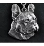 Bouledogue français I - collier avec un chien, pendentif en plaqué argent pour les fans de chiens, bijoux uniques de la marque Art-Dog