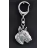 Bull Terrier III - Porte-clés argenté avec chien, décoration de sac à main, pendentif de sac à dos par la marque Art-Dog