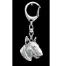 Bull Terrier, Bully III - Silver-plated key ring with dog, handbag decoration, backpack pendant by Art-Dog brand