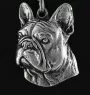 Französische Bulldogge II - Halskette mit Hund, versilberter Anhänger für Hundefans, einzigartiger Schmuck der Marke Art-Dog