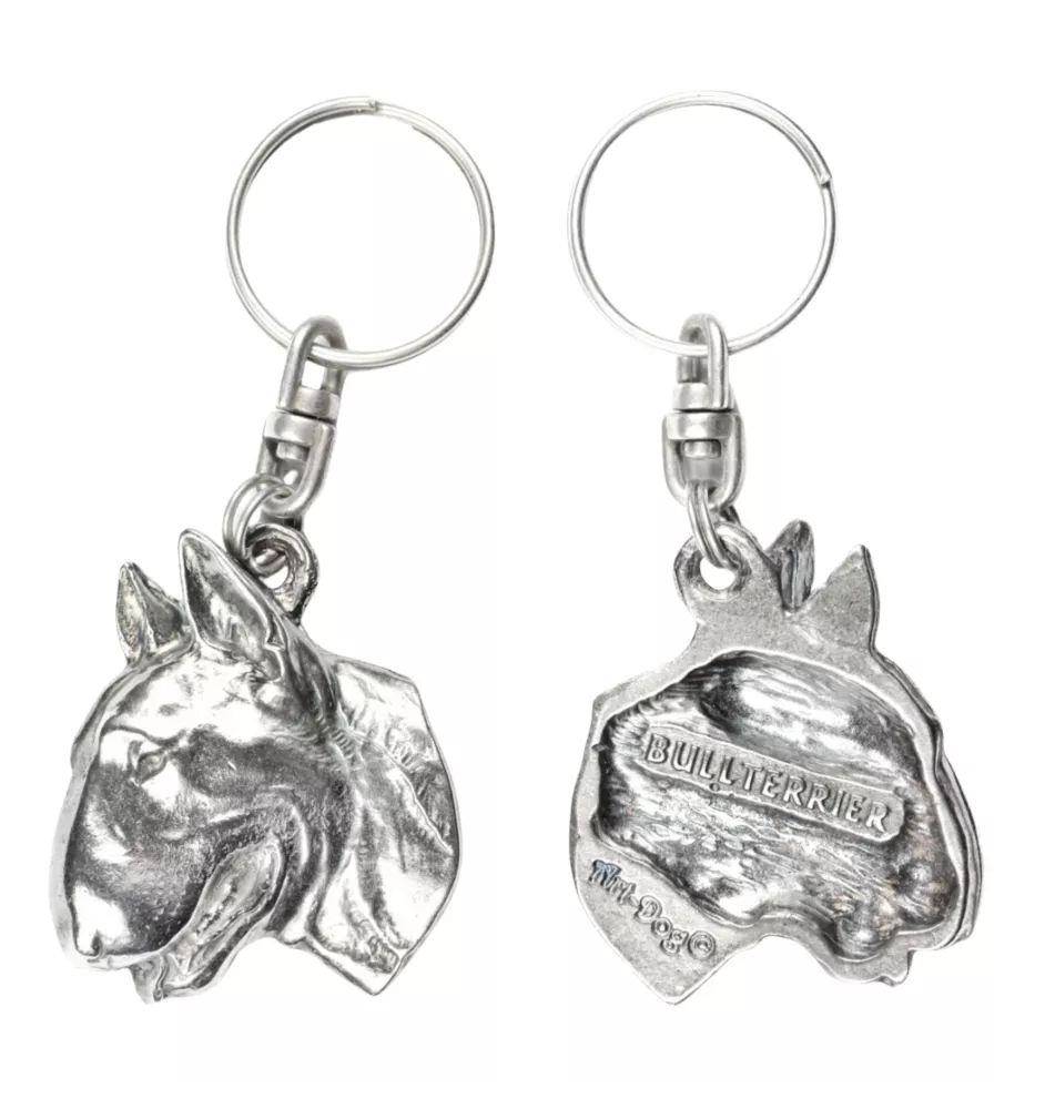 Bull Terrier II - Pendentif chien argenté, décoration de sac à main, pendentif sac à dos par la marque Art-Dog