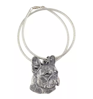 Französische Bulldogge I - Hundehalsband, einzigartiger Schmuck für den Hundefan, einzigartiger Kreuzotter-Anhänger der Marke Art-Dog