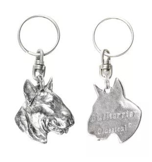 Bull Terrier, Bullterrier III - Versilberte Hund Anhänger, Handtasche Dekoration, Rucksack-Anhänger von Art-Dog Marke