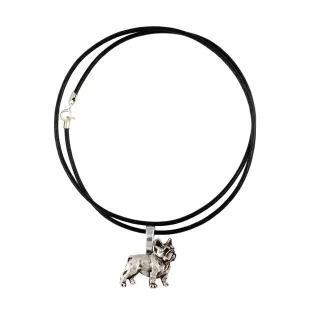 Bouledogue français I - Collier pour chien, pendentif plaqué argent pour l'amoureux des chiens, bijoux subtils par Art-Dog