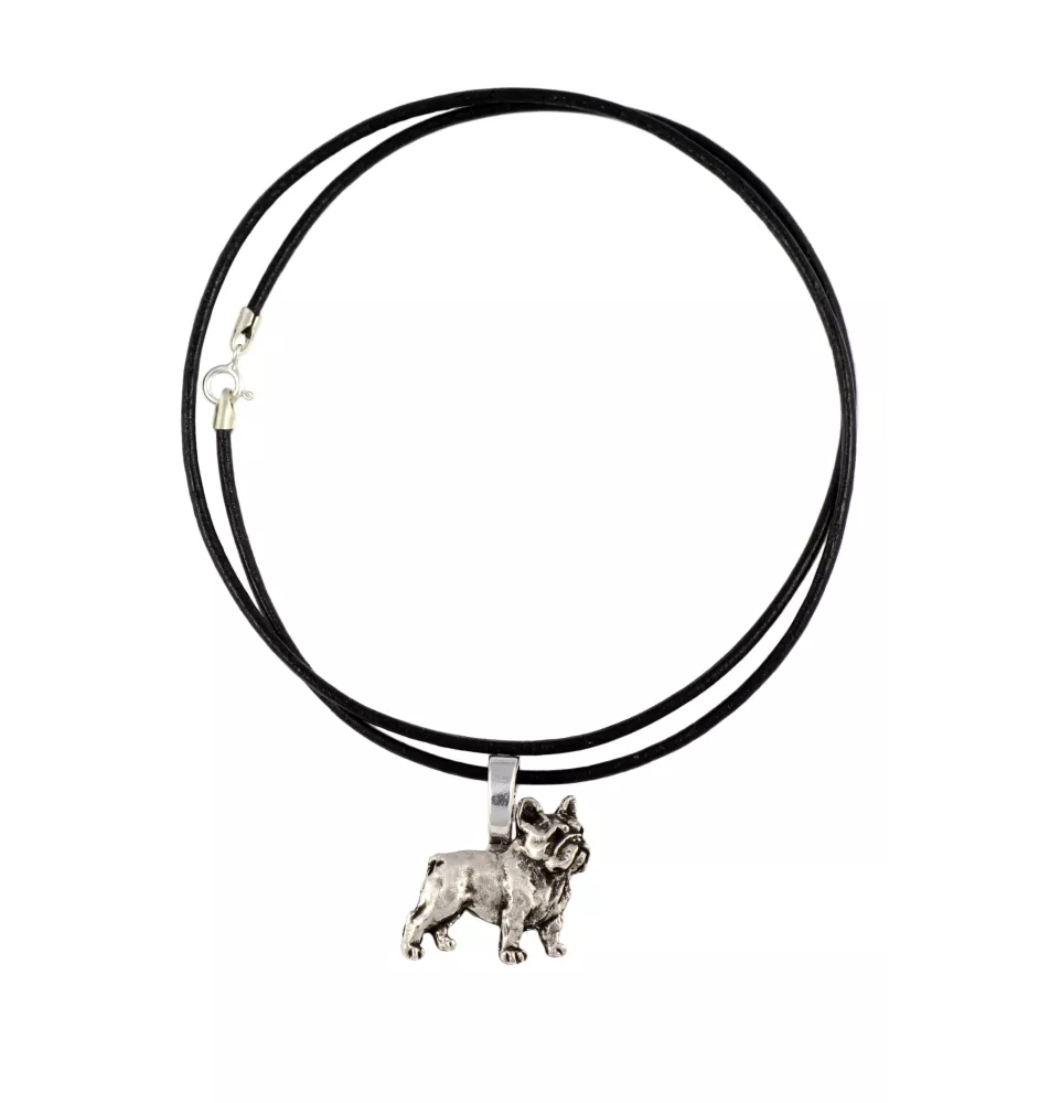 Bouledogue français I - Collier pour chien, pendentif plaqué argent pour l'amoureux des chiens, bijoux subtils par Art-Dog