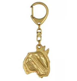 Bull Terrier, Bully II - Gilded key ring with dog, handbag decoration, luxury accessory by Art-Dog brand