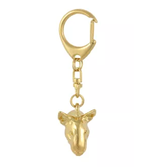 Bull Terrier I - Porte-clés doré avec chien dans boîte cadeau, décoration de sac à main, accessoire de luxe de la marque Art-Dog