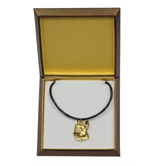 Bouledogue français II - Collier de chien dans une boîte cadeau, pendentif plaqué or pour les fans de chiens, bijoux remarquables par Art-Dog