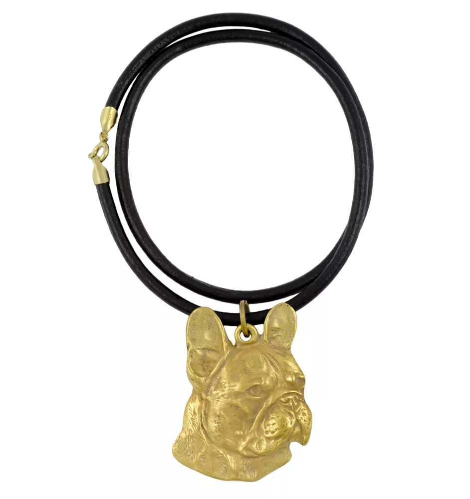 French Bulldog, Frenchie I - Dog necklace, gold-plated pendant for dog fan, unique jewellery by Art-Dog brand