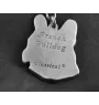 Bouledogue français I - Collier de chien dans une boîte cadeau, médaillon argenté pour fan de chien, pendentif remarquable de la marque Art-Dog