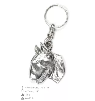 Bull Terrier, Bully II - Silver-plated pendant with a dog in a decorative box, handbag decoration, backpack pendant by Art-Dog brand