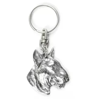 Bull Terrier, Bully III - Silver-plated pendant with a dog in a decorative box, handbag decoration, backpack pendant by Art-Dog brand