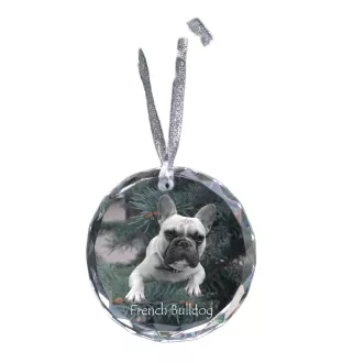 Bouledogue français - boule de Noël en cristal avec une photo, photo de chien dans le cristal, décoration personnalisée pour sapin de Noël de la marque Art-Dog