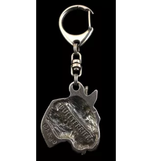 Bull Terrier, Bullterrier II - Versilberter Schlüsselanhänger mit Hund in einer Geschenkbox, Handtaschenschmuck, Rucksackanhänger der Marke Art-Dog