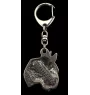 Bull Terrier, Bully II - Silver-plated key ring with a dog in a gift box, handbag decoration, backpack pendant by Art-Dog brand