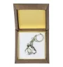 Bull Terrier, Bully III - Silver-plated key ring with a dog in a gift box, handbag decoration, backpack pendant by Art-Dog brand