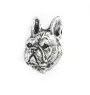 Französische Bulldogge II  - Versilberte Hundebrosche, elegante Anstecknadel, Jackenreversschmuck der Marke Art-Dog
