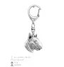 Bull Terrier III - Porte-clés argenté avec un chien dans une boîte cadeau, décoration de sac à main, pendentif de sac à dos par la marque Art-Dog